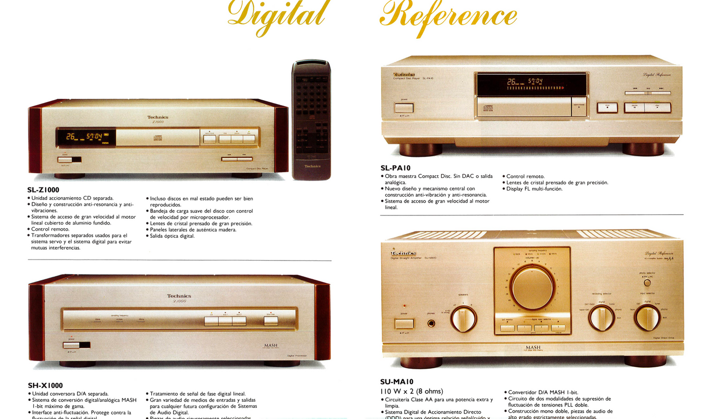 Technics Hifi Audio Brochure Receiver Amplifier 1991 1992 - SPANISH (PDF E-BOOK)